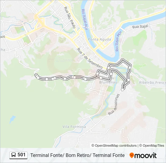 501 Bus Line Map