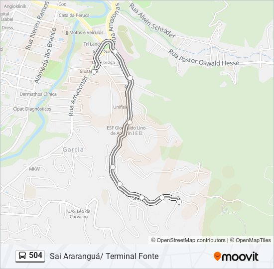 Mapa de 504 de autobús