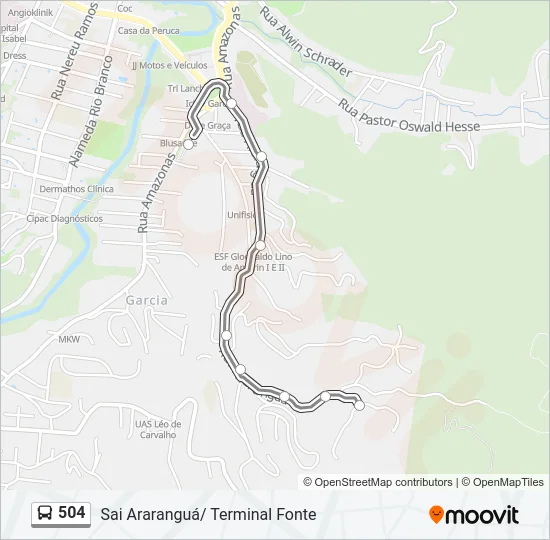 504 Bus Line Map