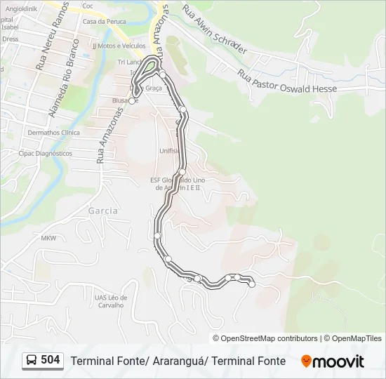 504 Bus Line Map