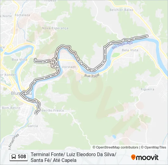508 Bus Line Map
