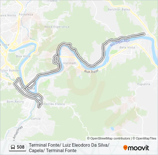 508 Bus Line Map