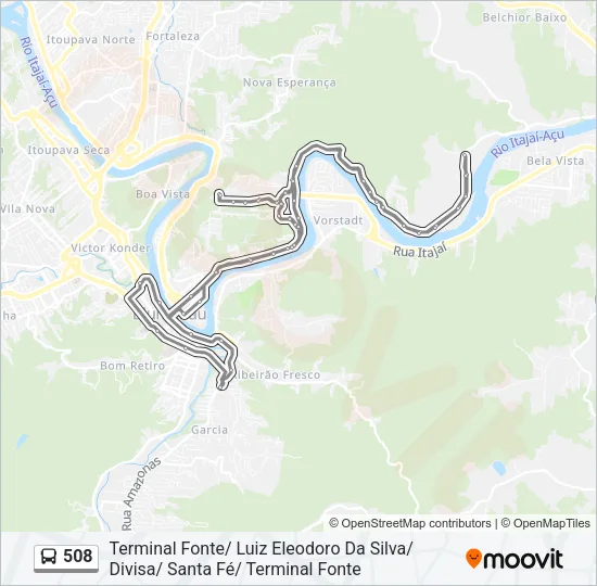 508 Bus Line Map