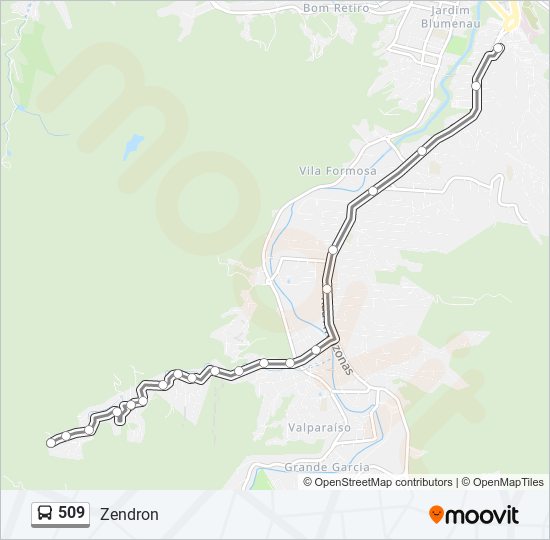 509 bus Line Map