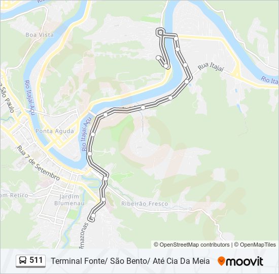 511 bus Line Map