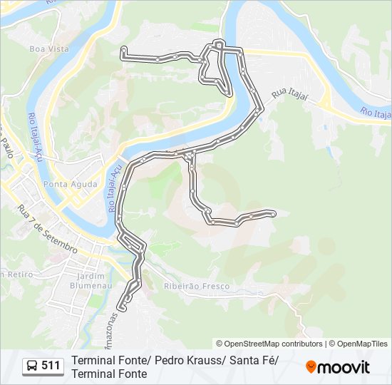 Mapa de 511 de autobús