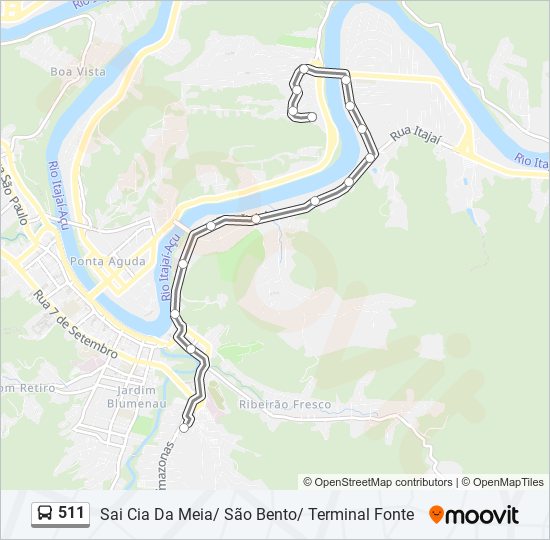 511 bus Line Map