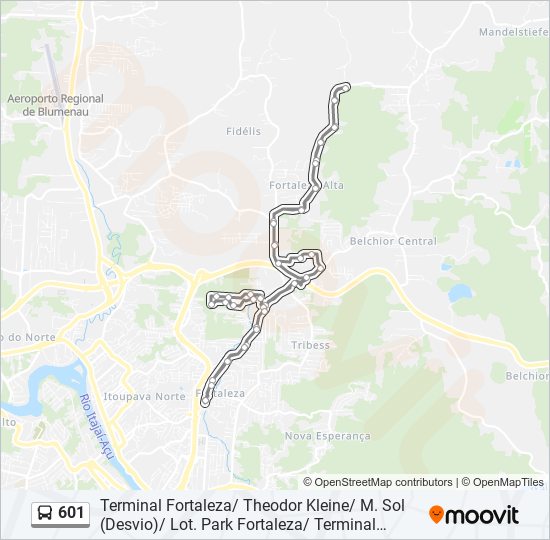 601 bus Line Map