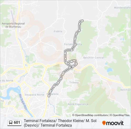 601 bus Line Map