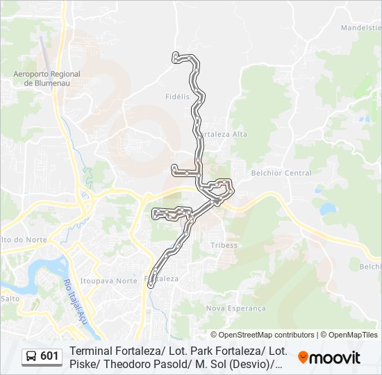 601 bus Line Map