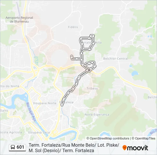 601 Bus Line Map
