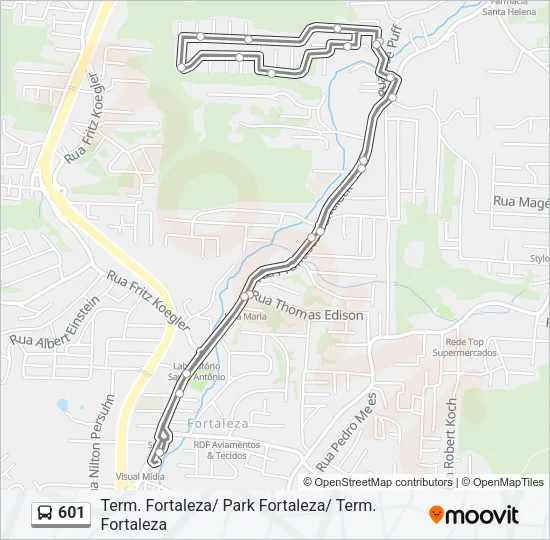 601 Bus Line Map