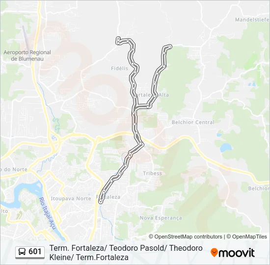 601 Bus Line Map