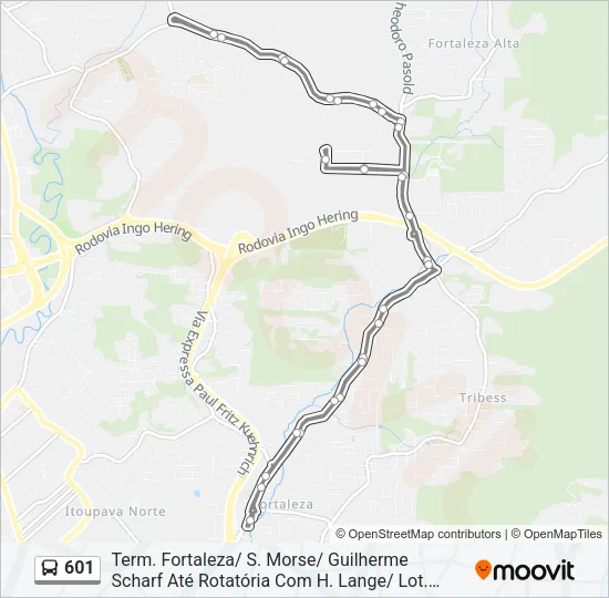 601 Bus Line Map