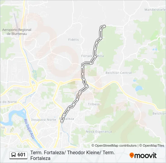 601 Bus Line Map