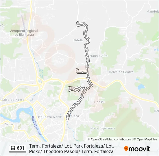 601 Bus Line Map
