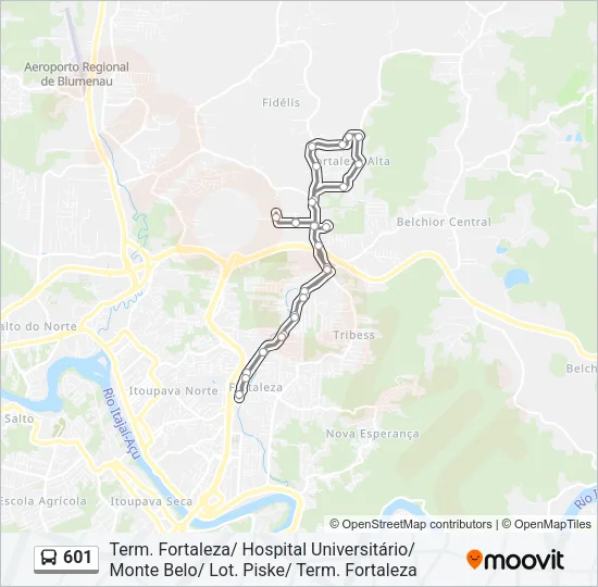 601 Bus Line Map