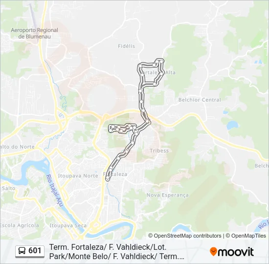 601 Bus Line Map
