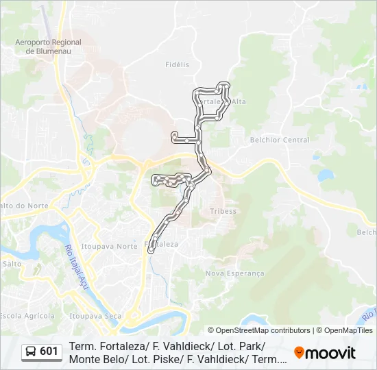 601 Bus Line Map