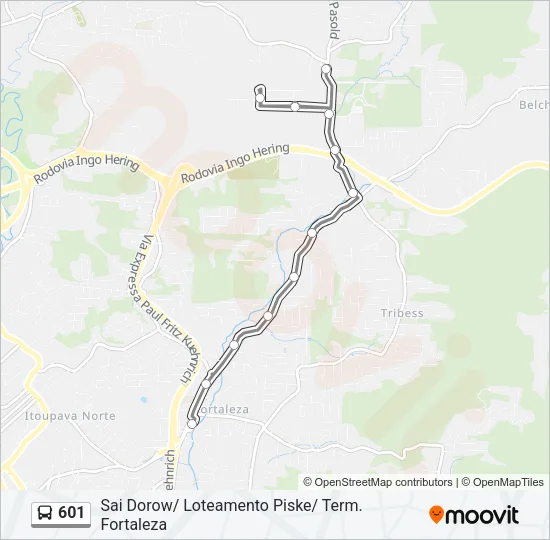 601 Bus Line Map