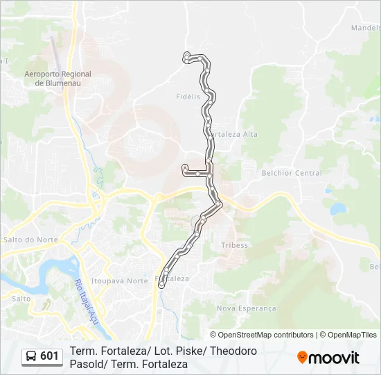 601 Bus Line Map