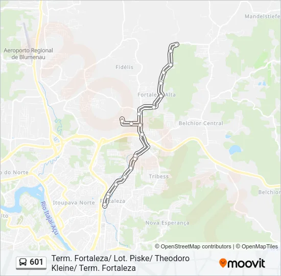 601 Bus Line Map