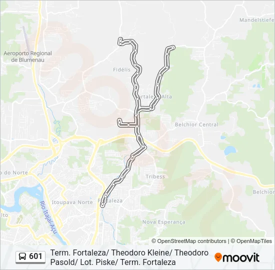 601 Bus Line Map