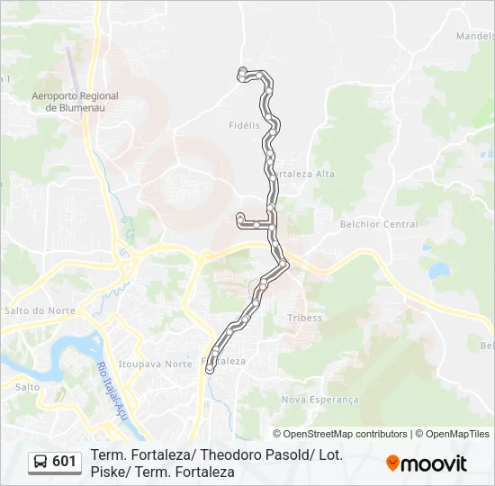 601 Bus Line Map