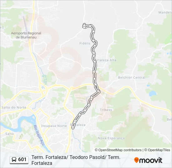 601 Bus Line Map