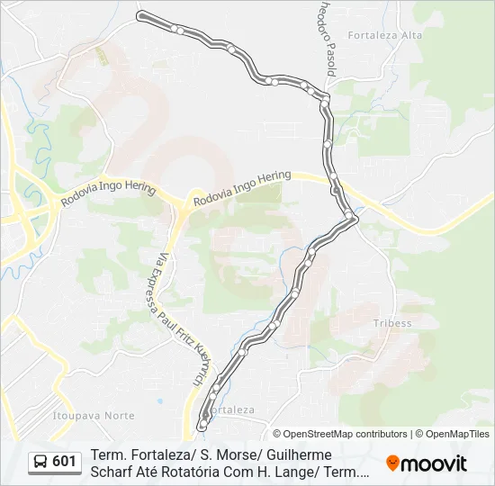 601 Bus Line Map