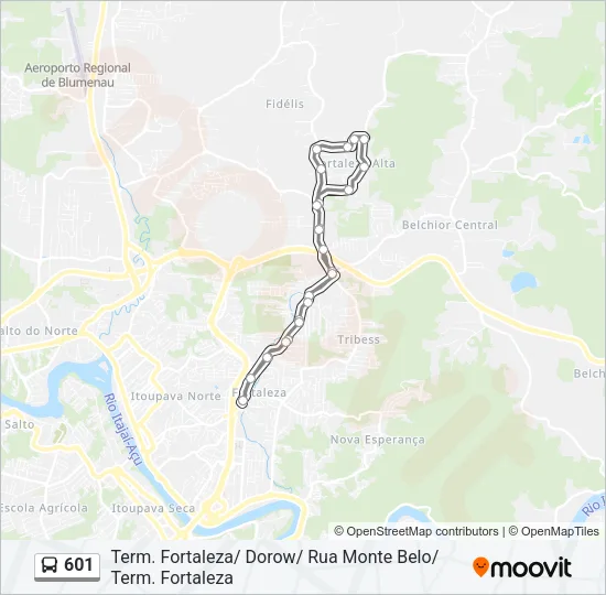 601 Bus Line Map