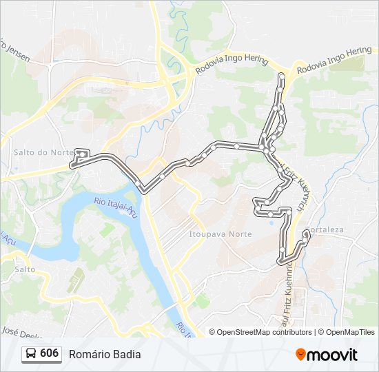 Mapa da linha 606 de ônibus