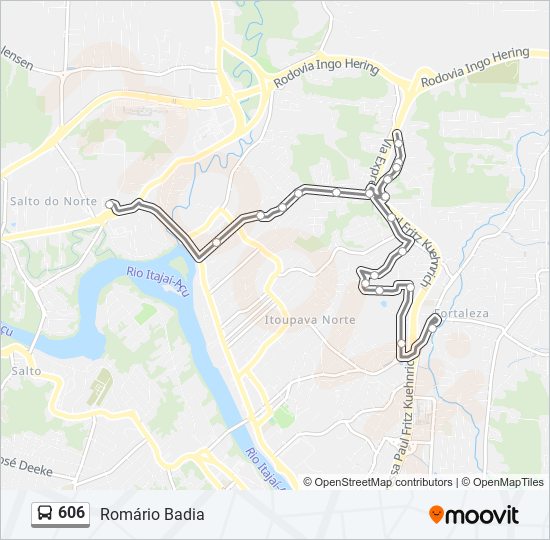 Mapa de 606 de autobús