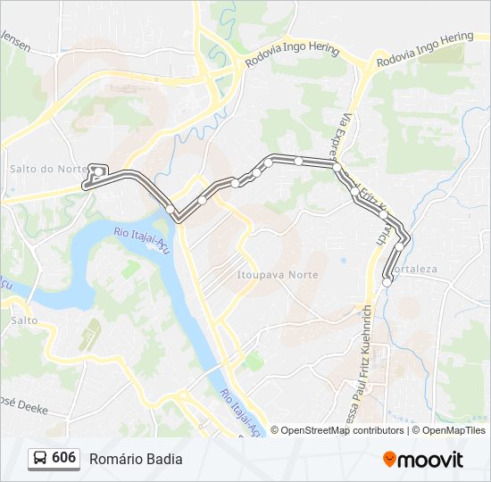 Mapa da linha 606 de ônibus