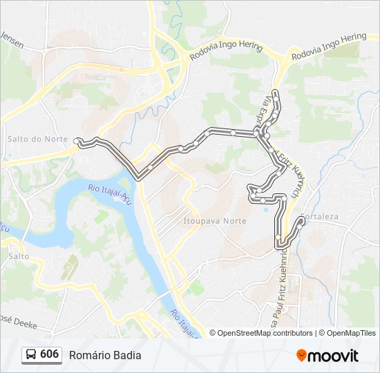 Mapa da linha 606 de ônibus