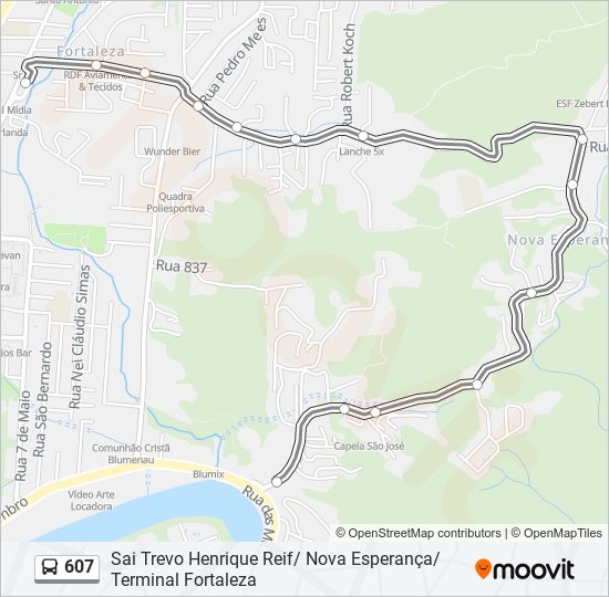 607 bus Line Map