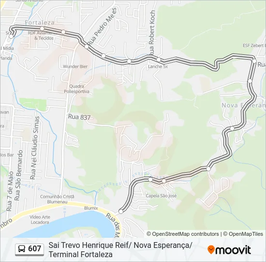 607 Bus Line Map