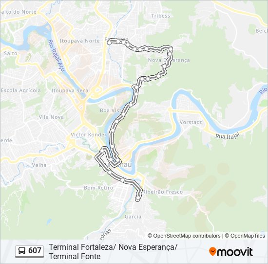 607 bus Line Map