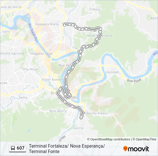 607 Bus Line Map