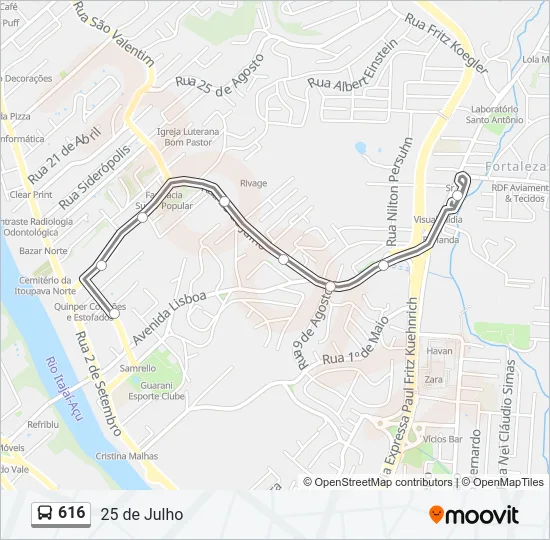 616 Bus Line Map