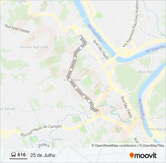 616 Bus Line Map