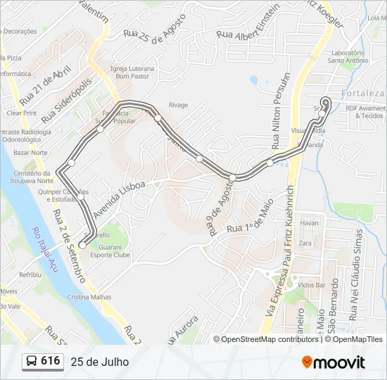 616 Bus Line Map