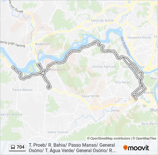 704 bus Line Map