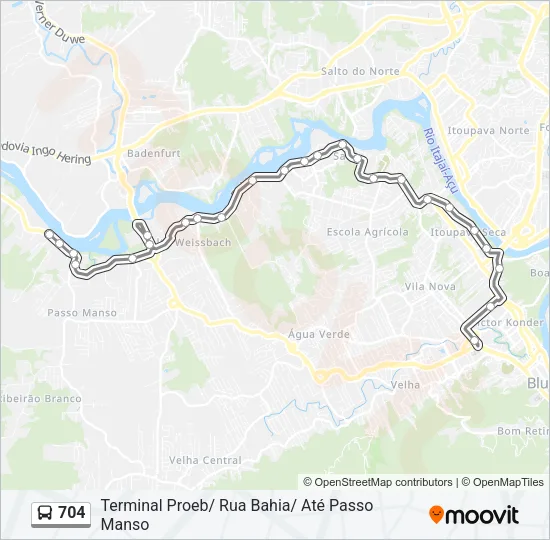 704 Bus Line Map