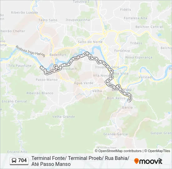 704 Bus Line Map