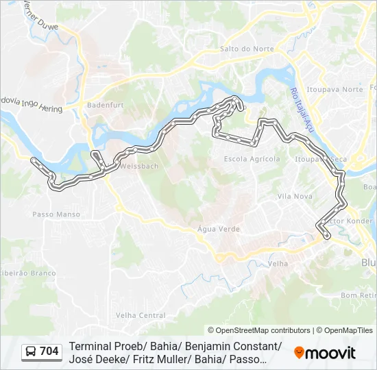 704 Bus Line Map