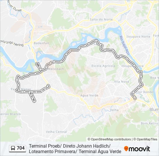 704 bus Line Map