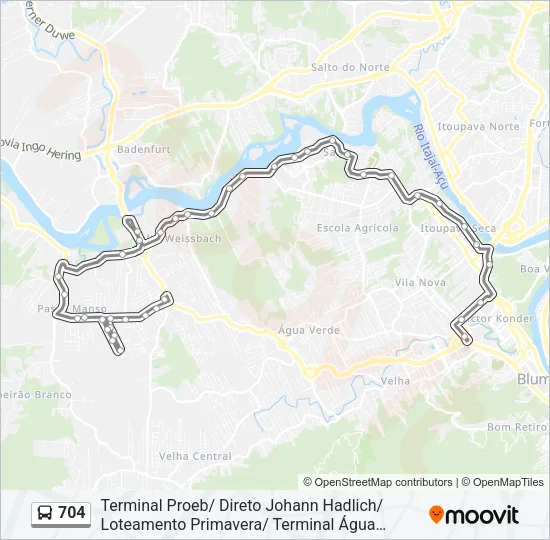 704 Bus Line Map