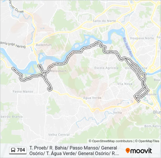 704 Bus Line Map