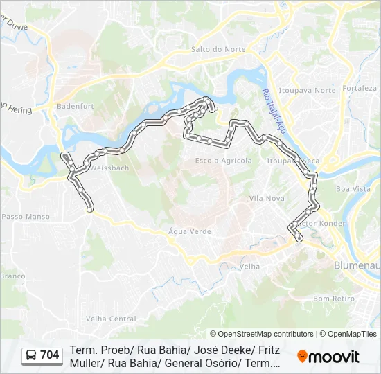 704 Bus Line Map